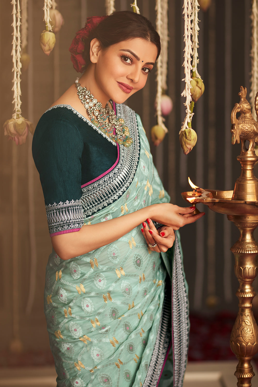 Mint Green shops Saree