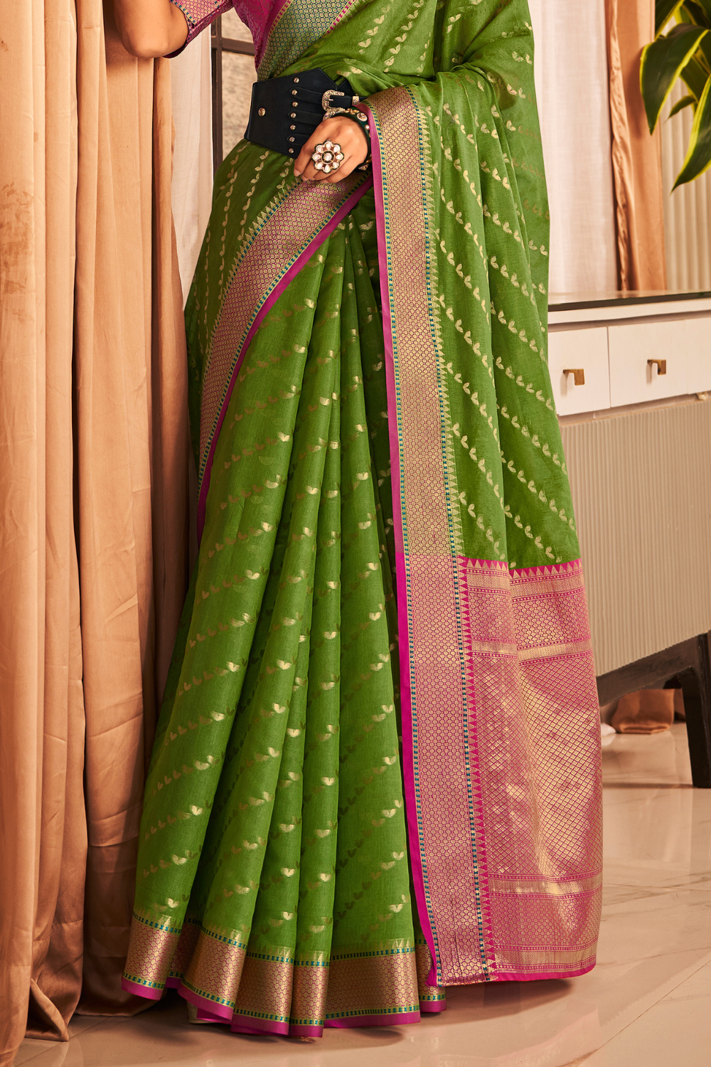 Green Tussar Saree