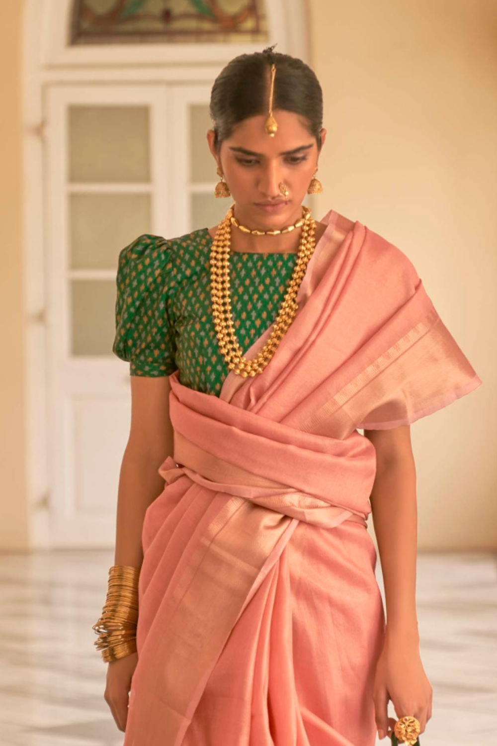 Rose Pink Organza Saree