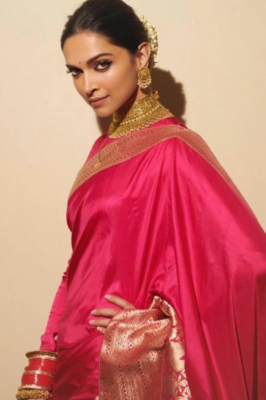 Deep Pink Banarasi Saree