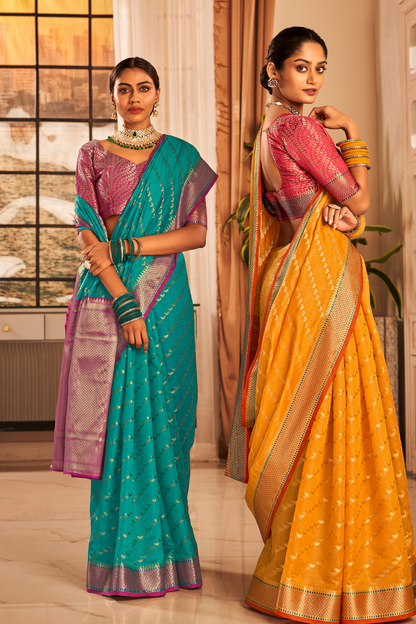 Cerulean Blue Tussar Saree