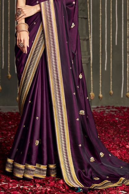 rasin purple dola silk saree 5