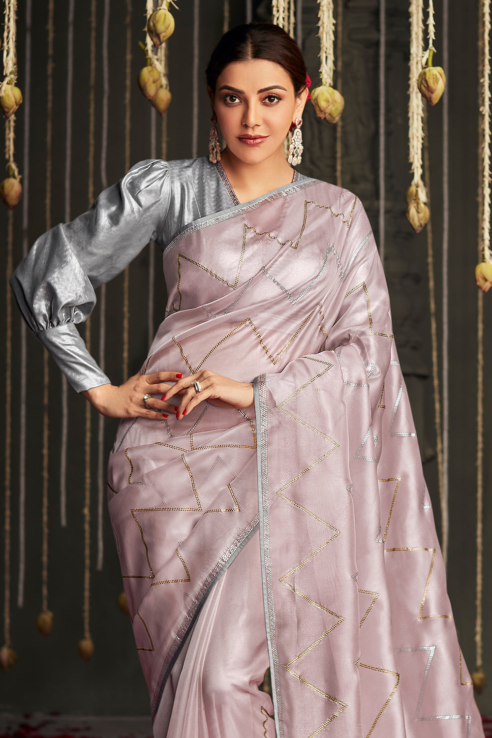 mauve purple dola silk saree 1