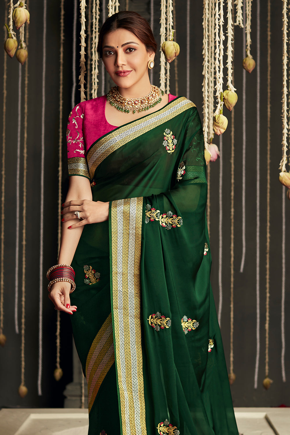 phthalo green dola silk saree 2