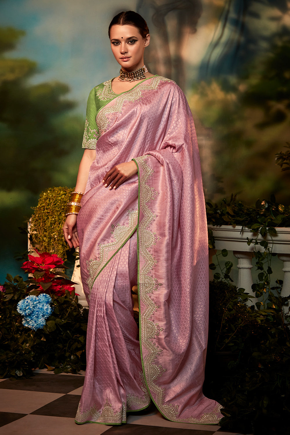 pink saree