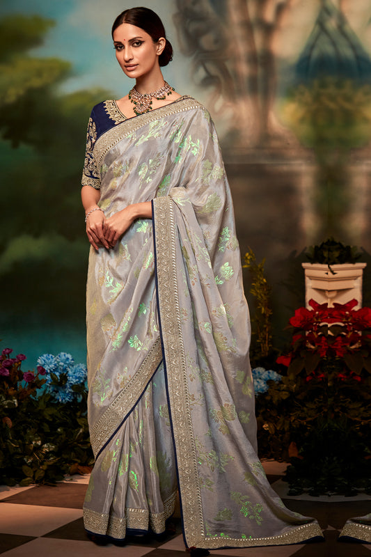 grey saree