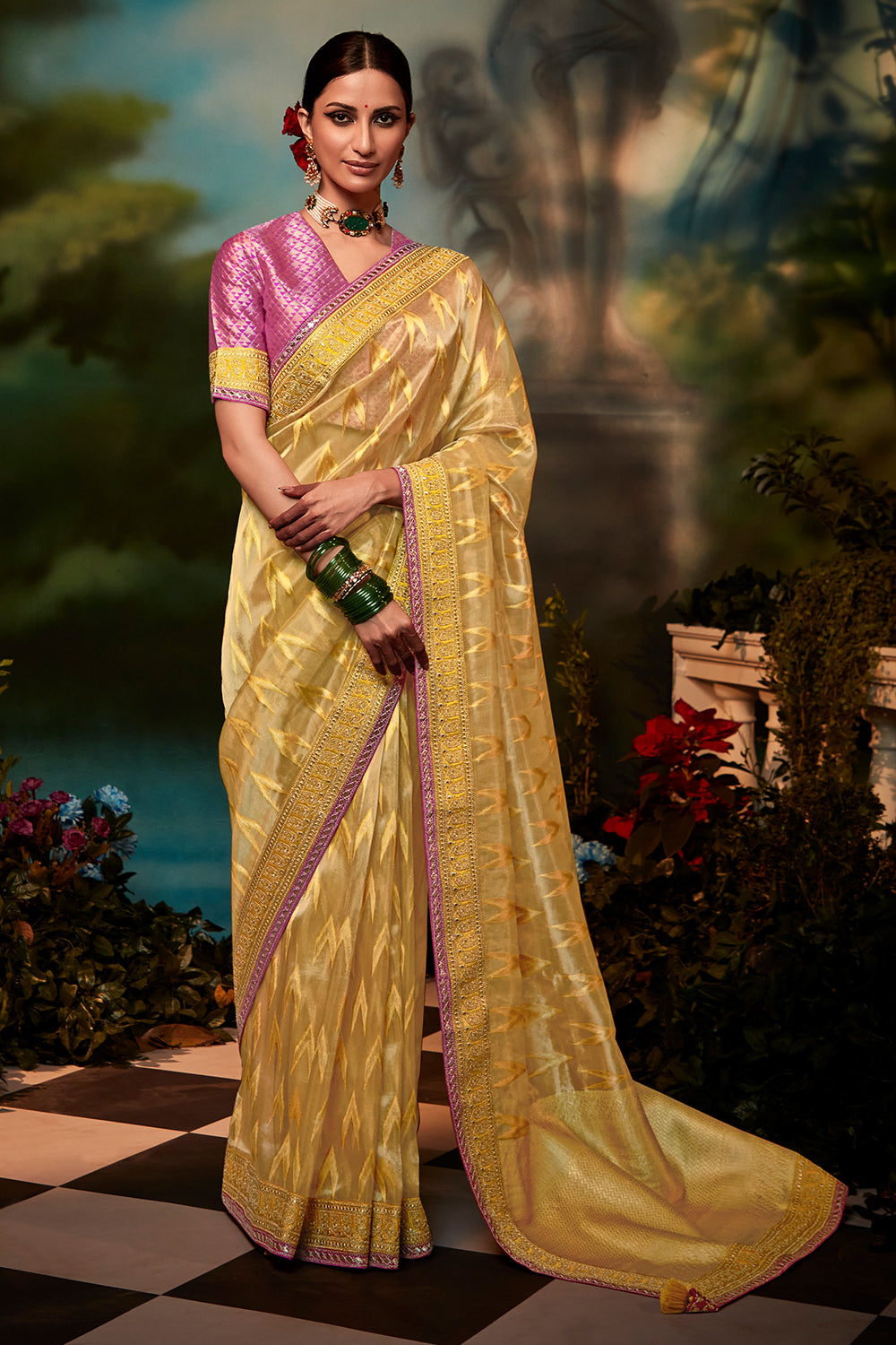 yellow saree