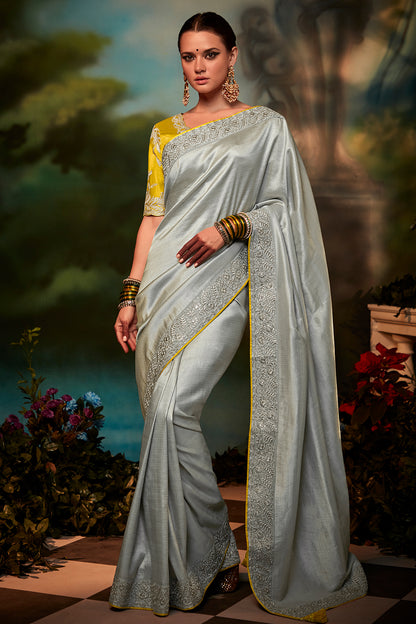 grey saree