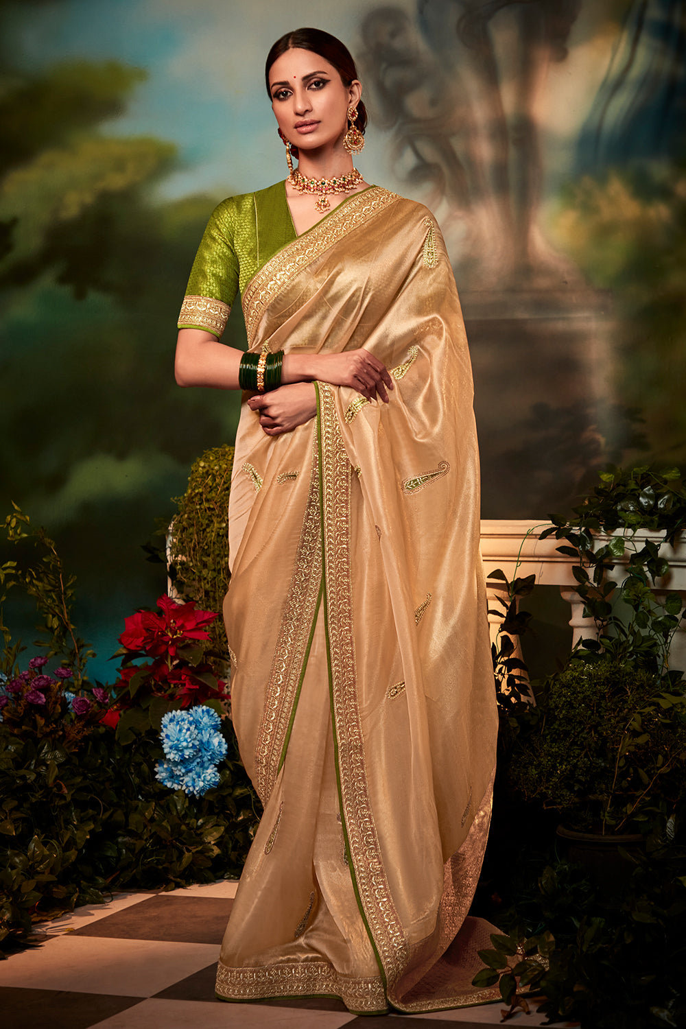 beige saree