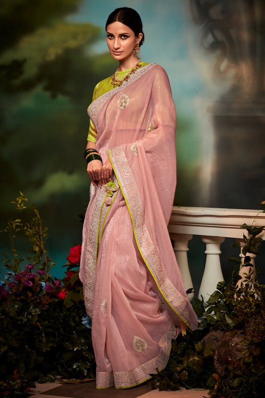 pink saree