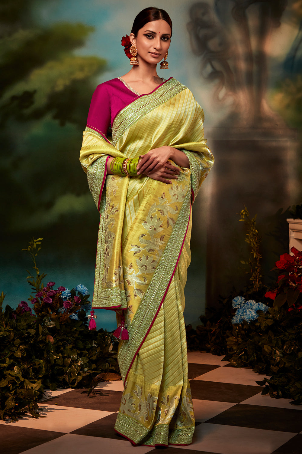 yellow saree