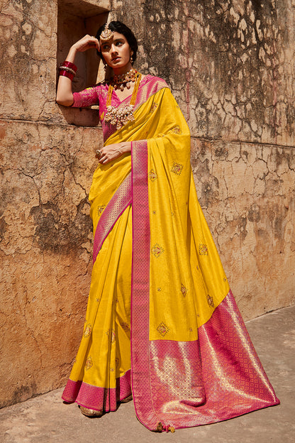 yellow saree