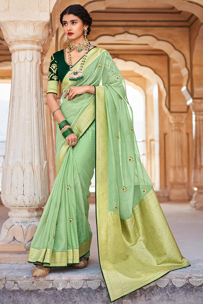 green saree