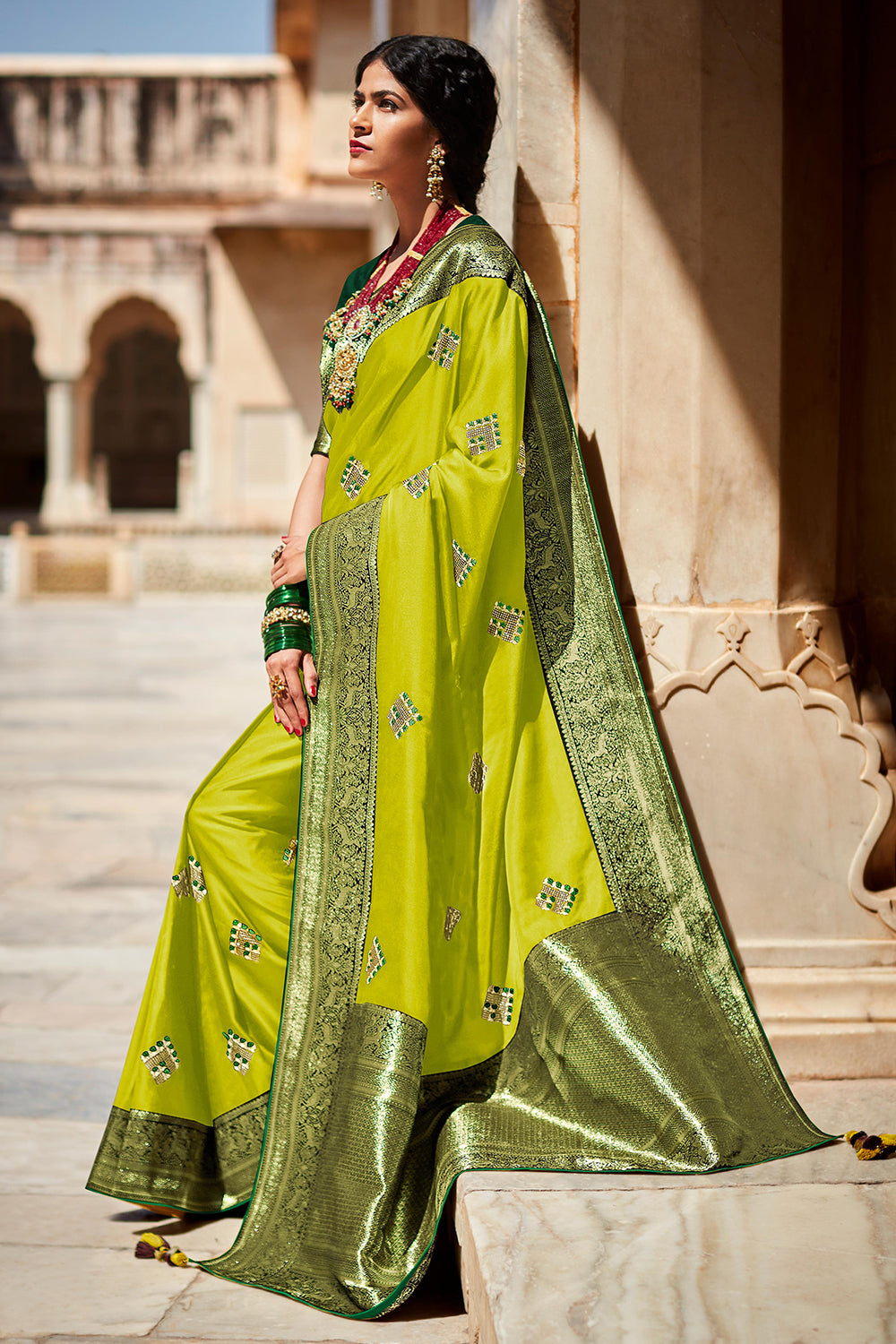 green saree