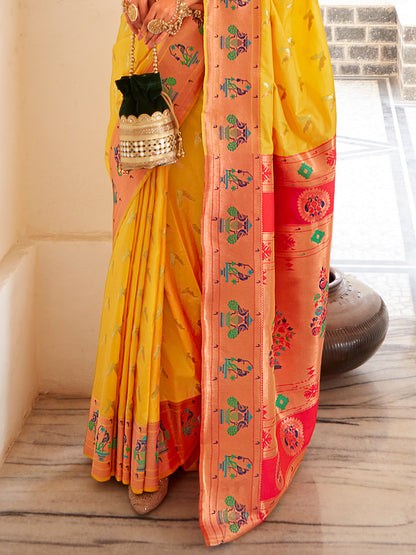 Yellow Paithani Saree