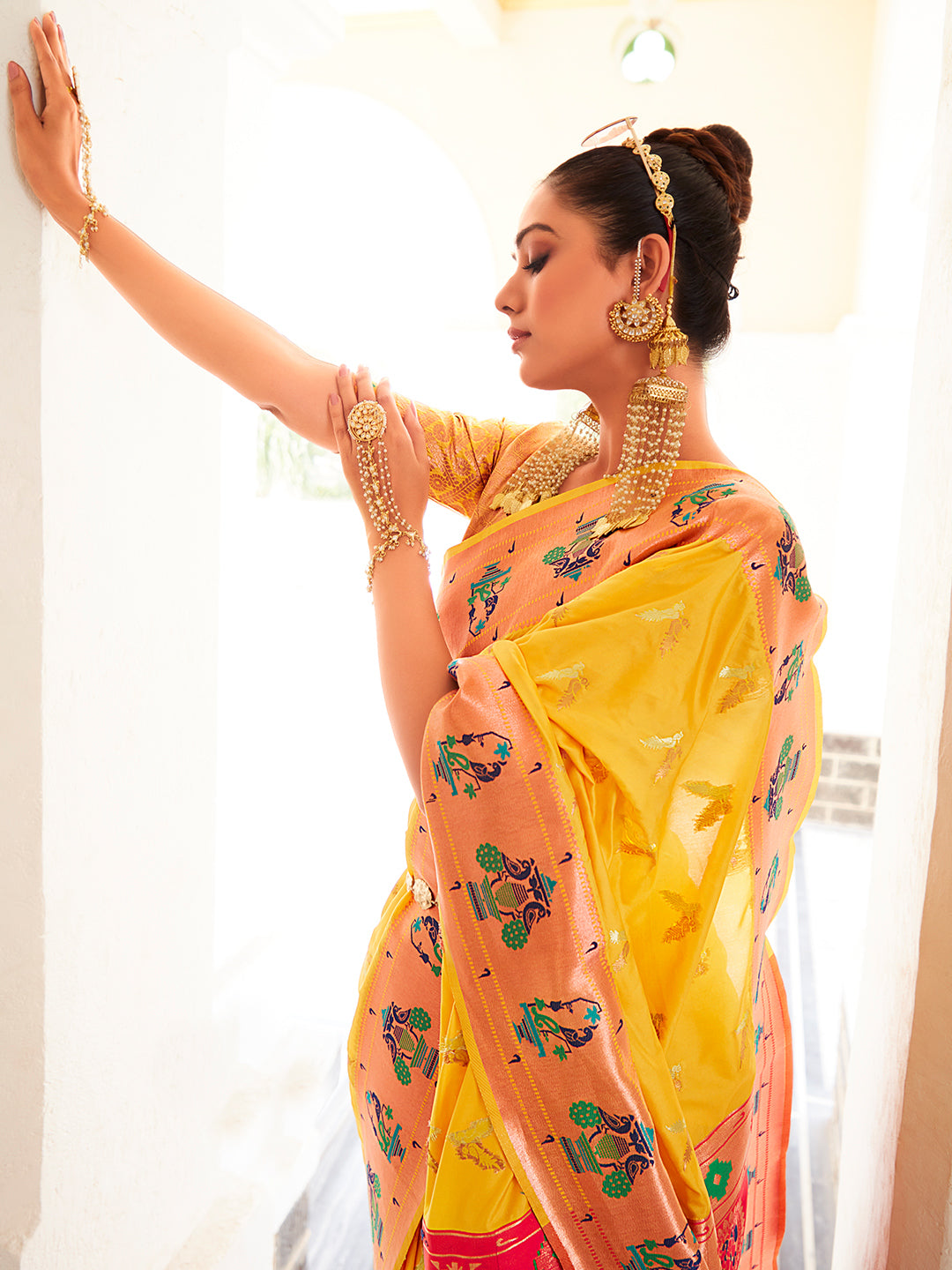 Yellow Paithani Saree