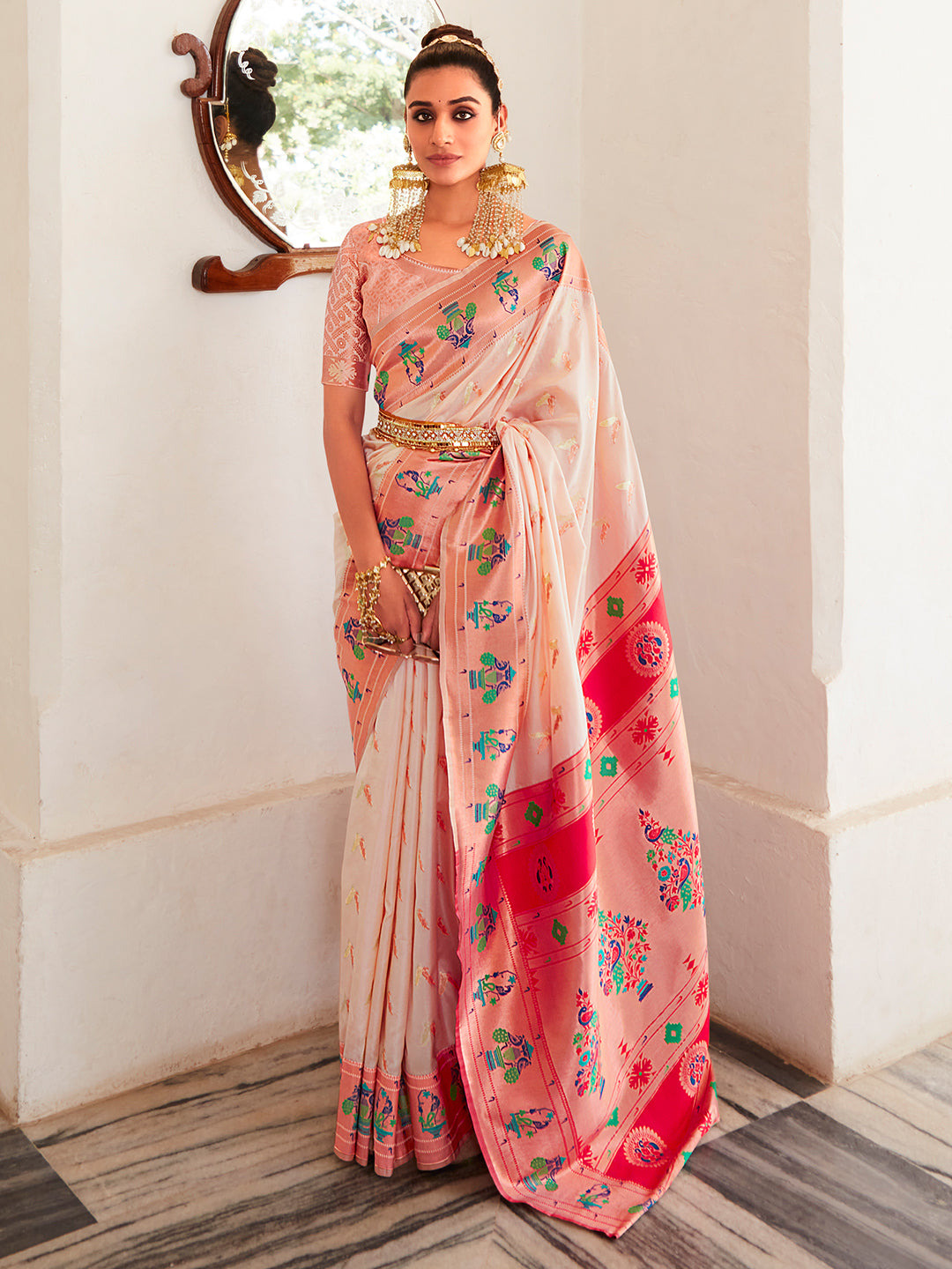 Light Pink Paithani Saree