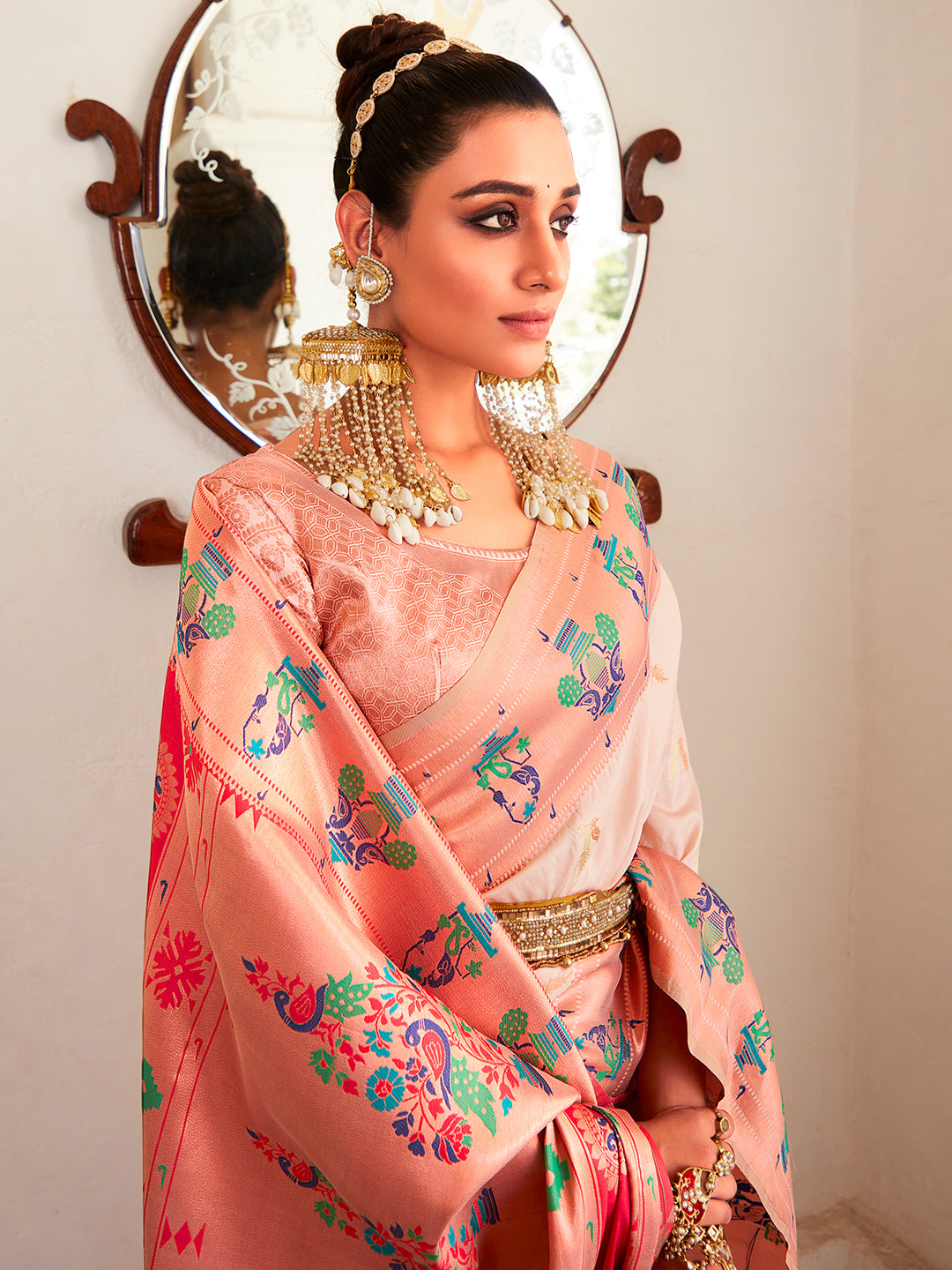 Light Pink Paithani Saree