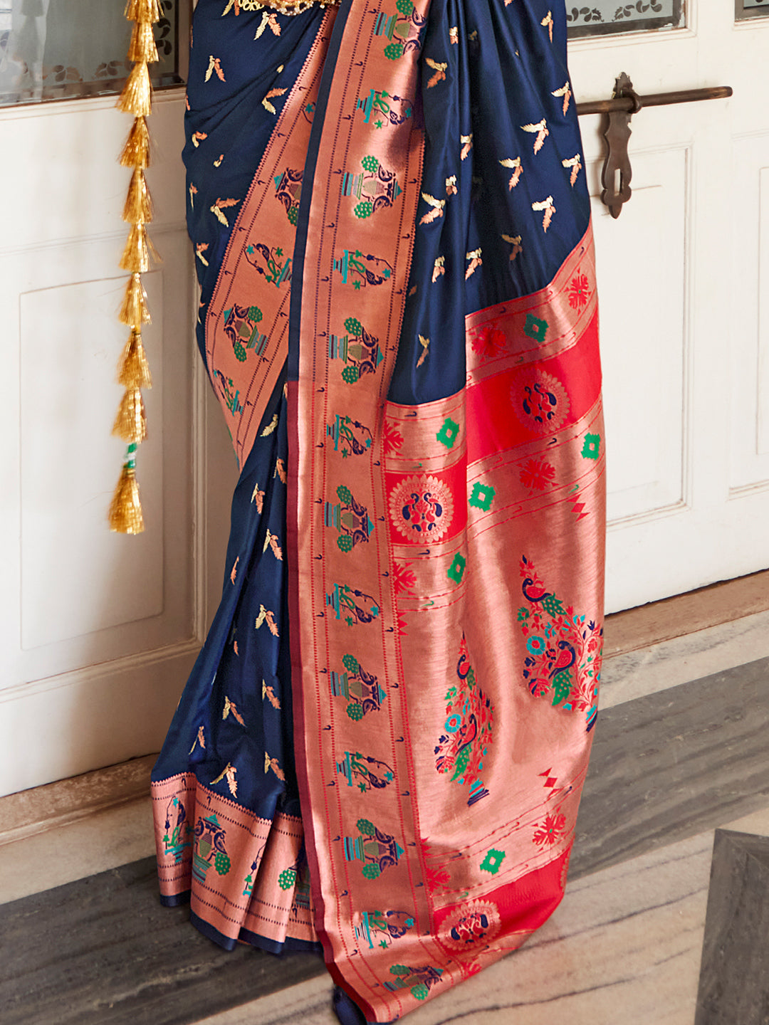 Midnight Blue Paithani Saree