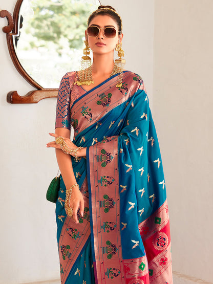 Blue Paithani Saree