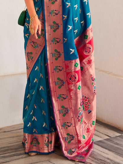 Blue Paithani Saree