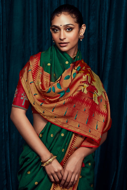 phthalo green brasso saree 2