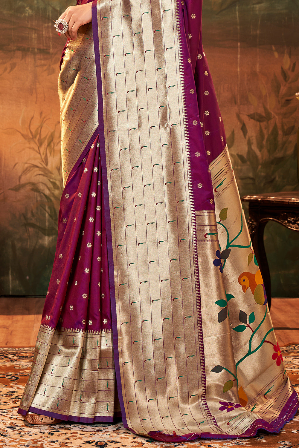 plum purple paithani saree 4