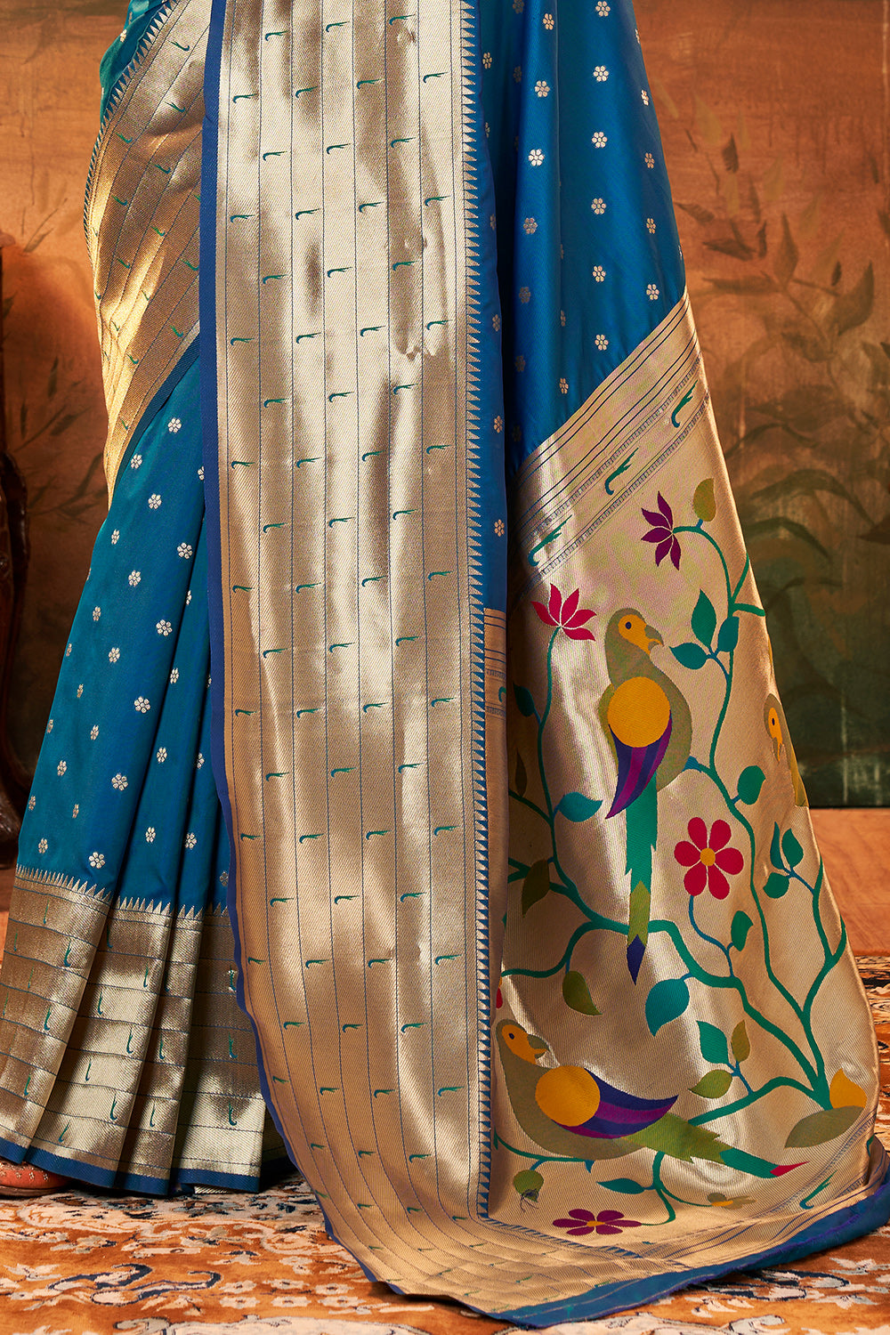 lapis blue paithani saree 2