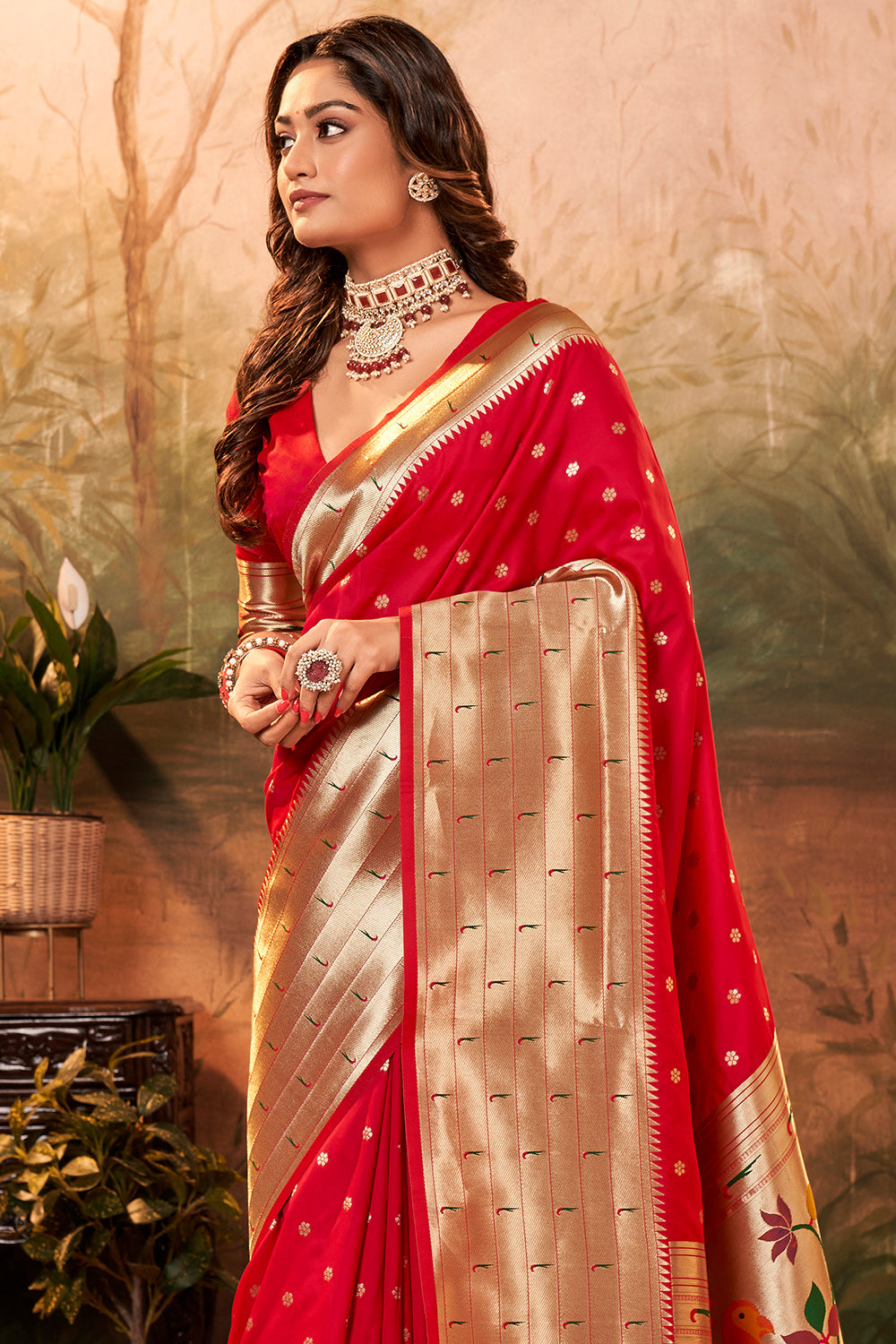 berry red paithani saree 2