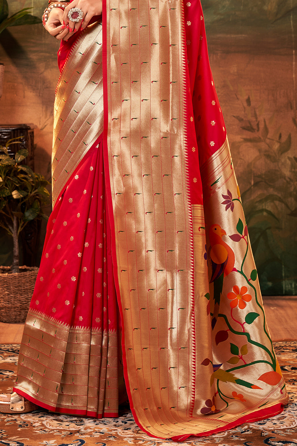 berry red paithani saree 3