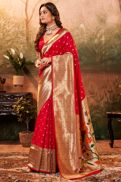 berry red paithani saree 1