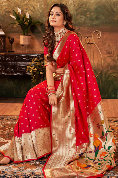 berry red paithani saree 4