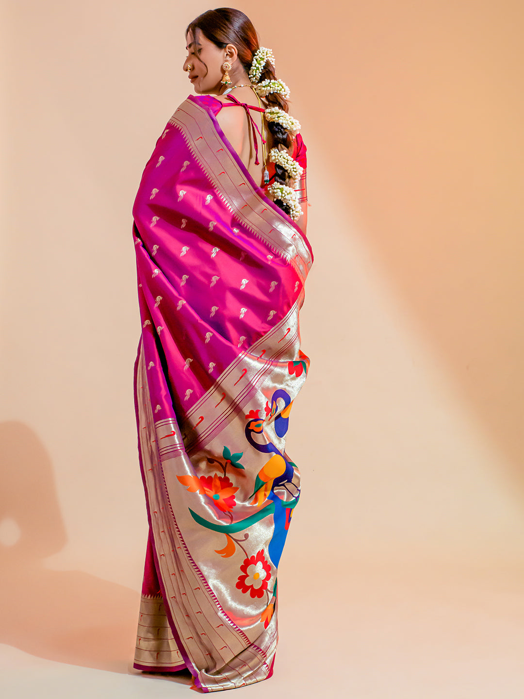 magenta pink paithani saree 6