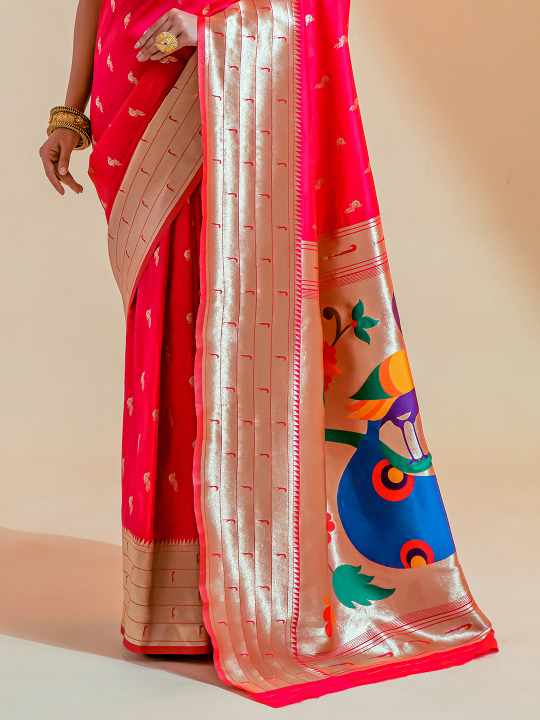 ruby pink paithani saree 4