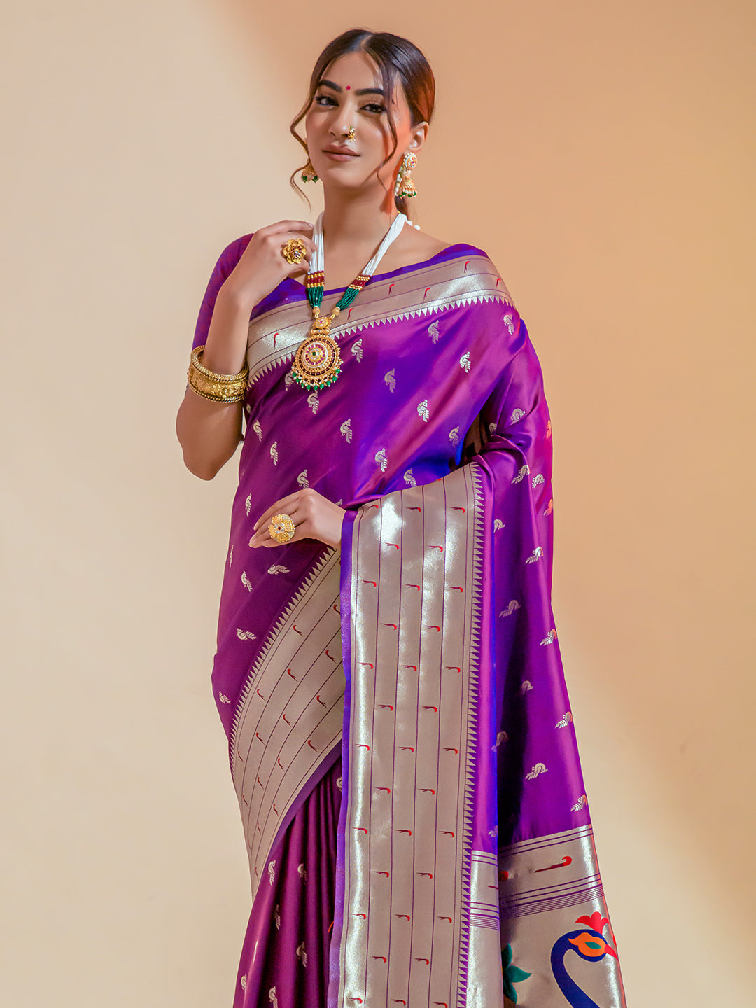 violet paithani saree 3