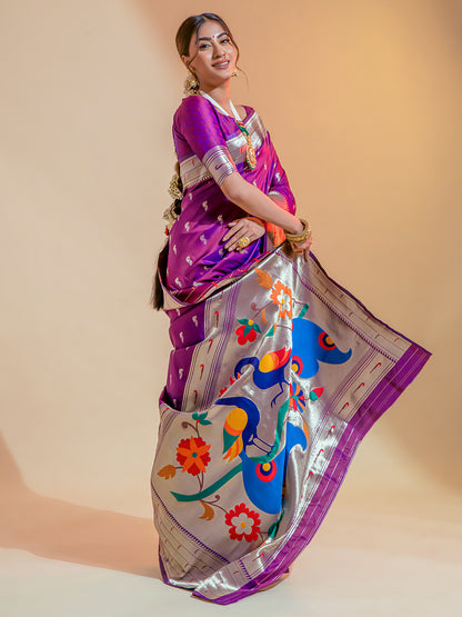 violet paithani saree 2