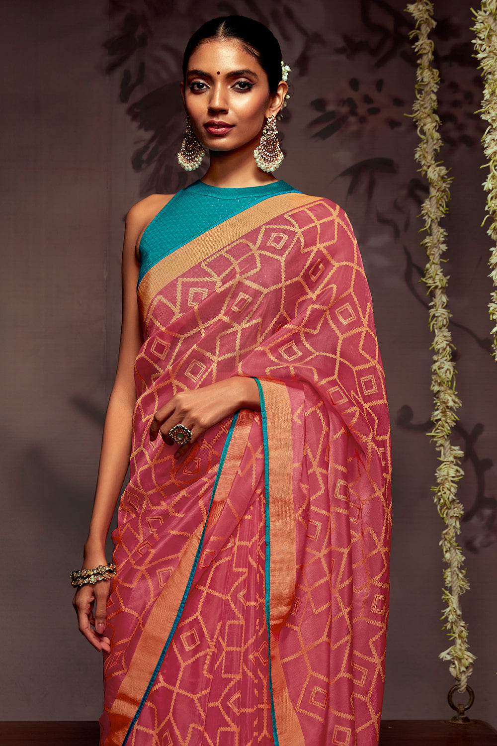 brink pink brasso saree 3