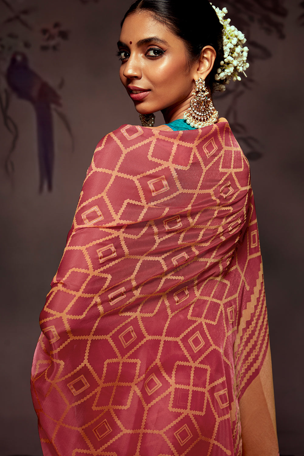 brink pink brasso saree 1