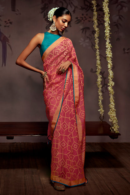 brink pink brasso saree 2