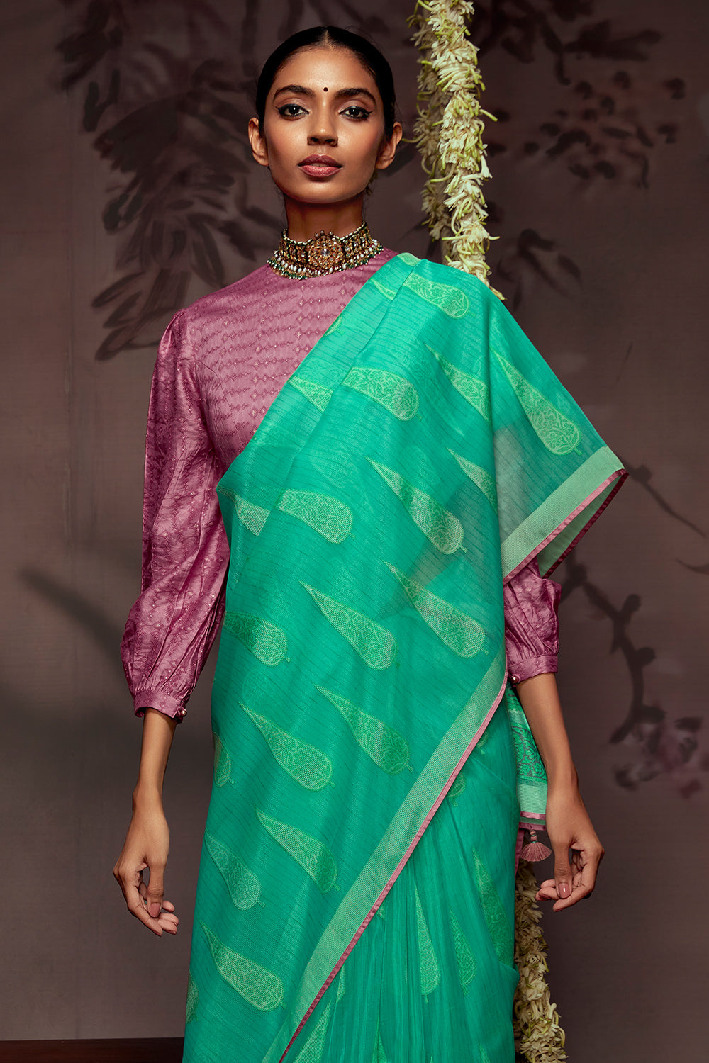 turquoise green brasso silk 2