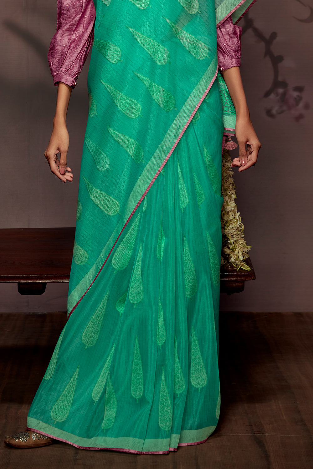 turquoise green brasso silk 5