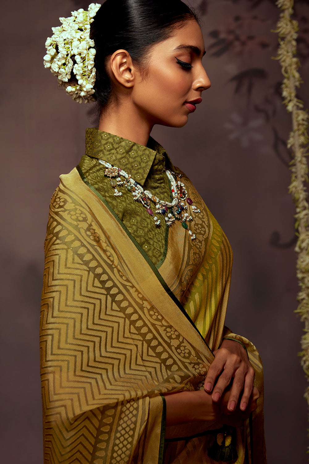 tuscan yellow brasso saree 4