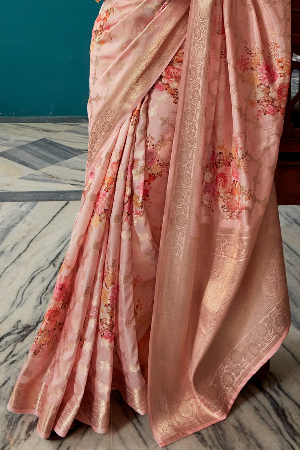 peach soft silk saree 3