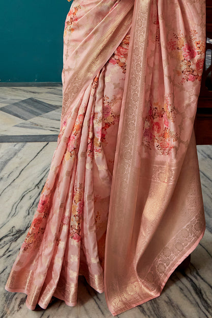 peach soft silk saree 3