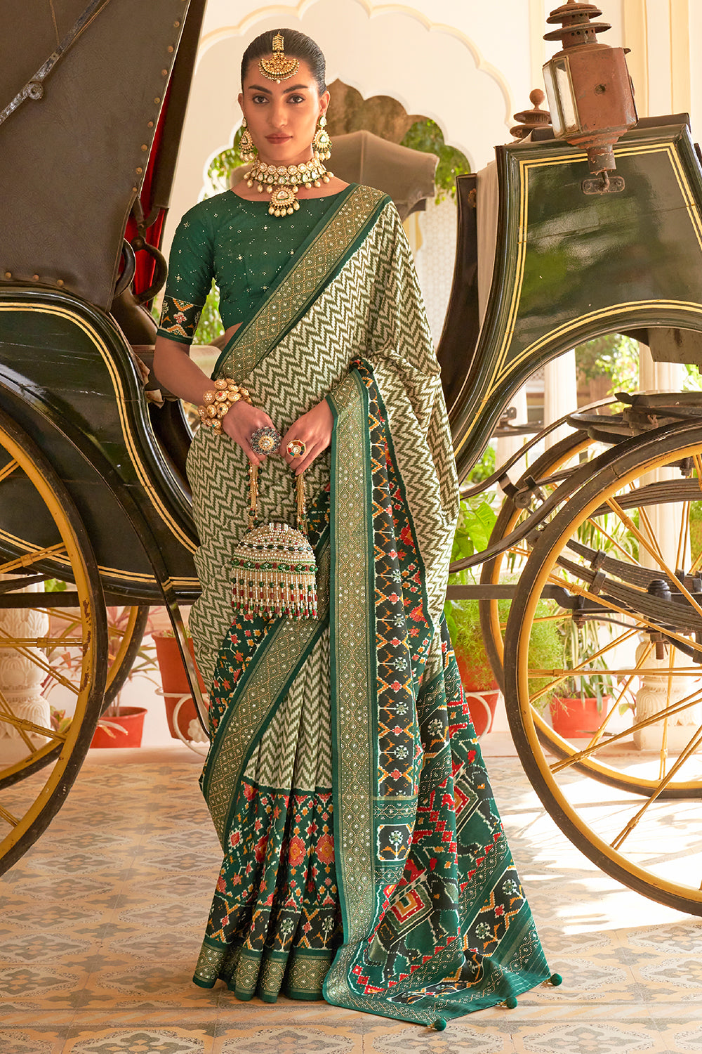 green saree