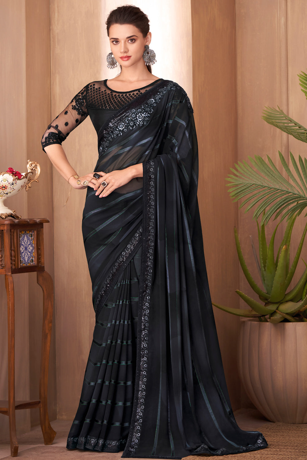 black saree