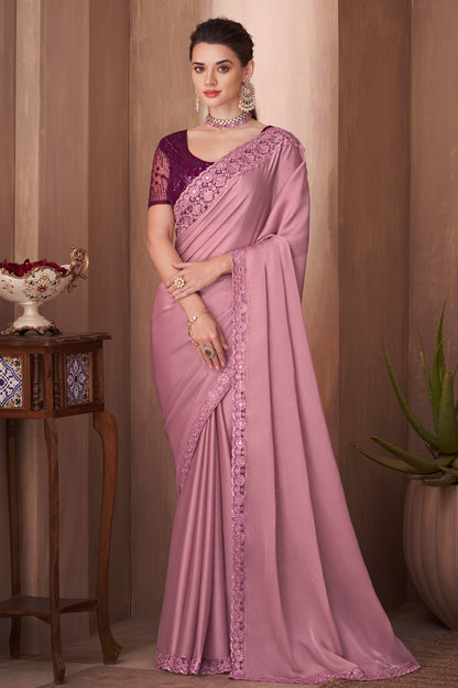 pink saree