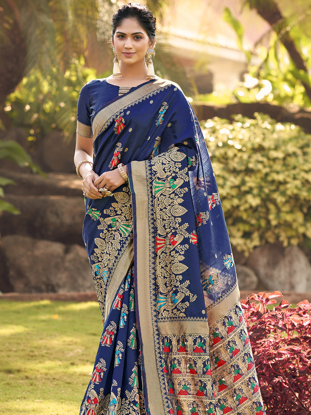 millenium blue banarasi saree 2