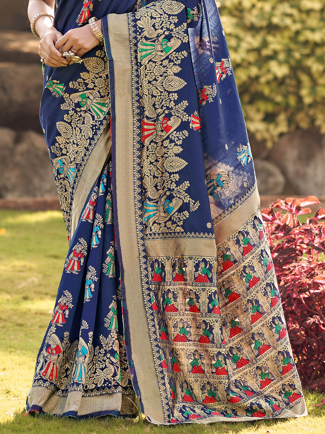 millenium blue banarasi saree 3