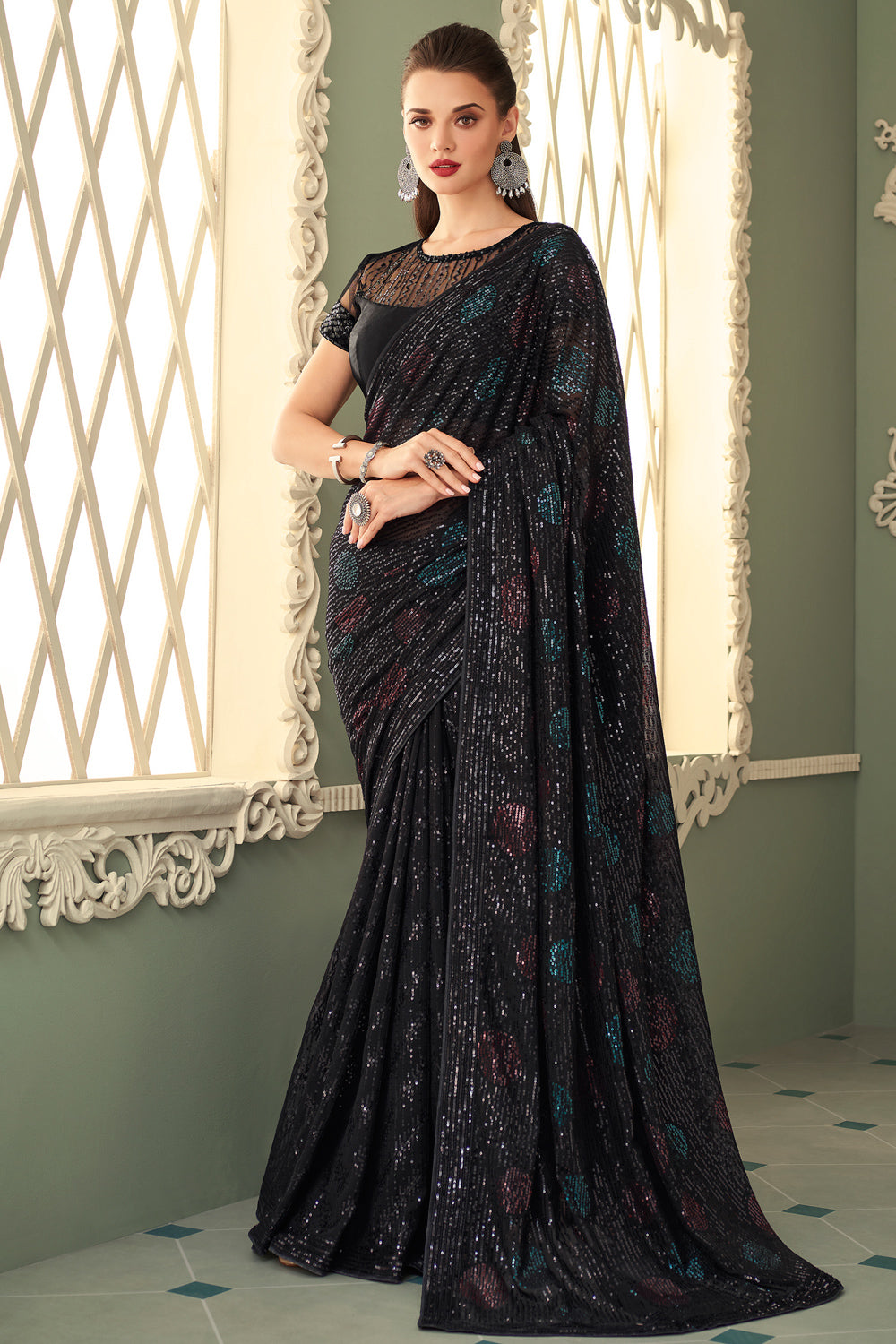 black saree